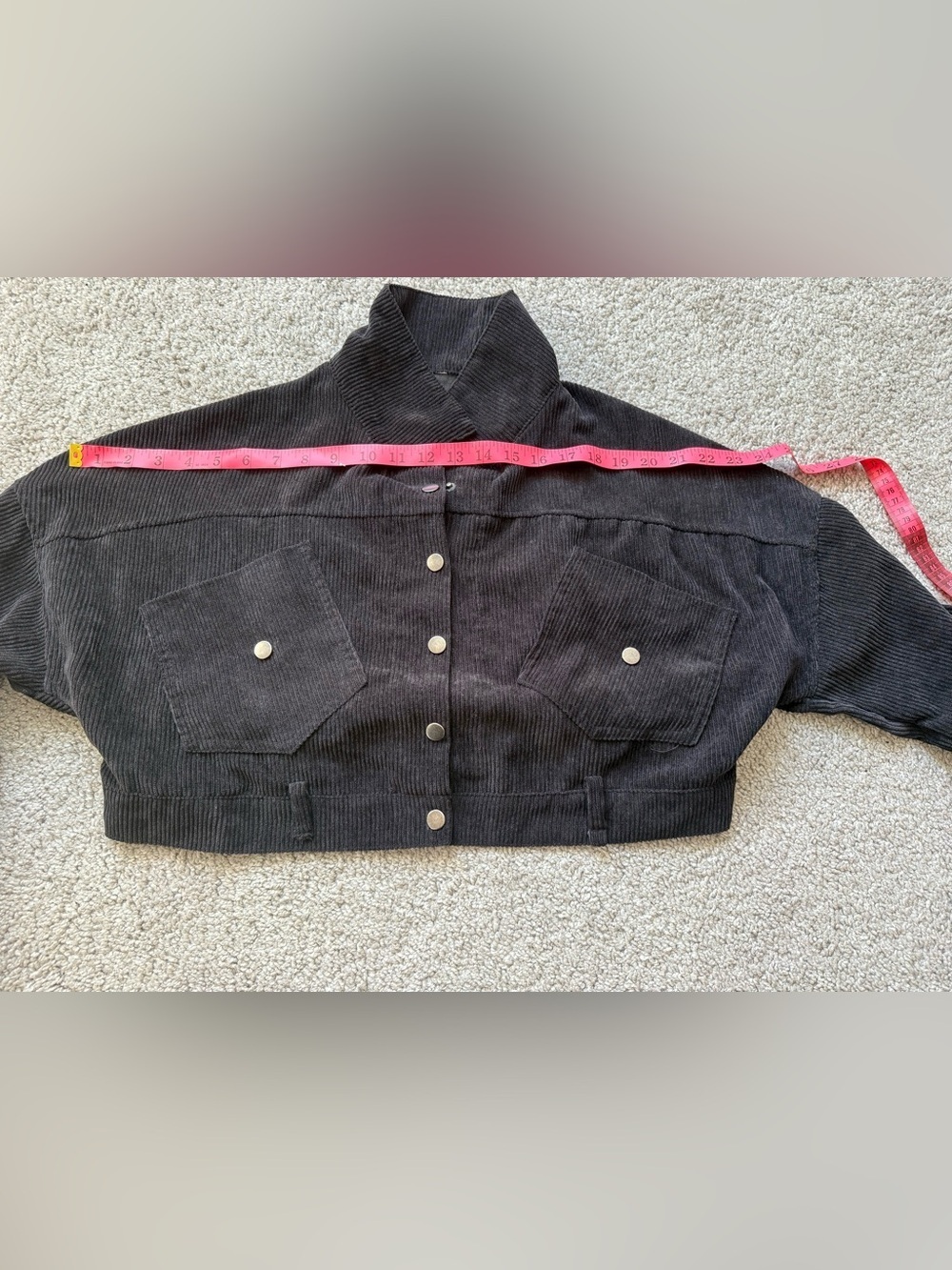 Black corduroy cropped jackets - Picture 7 of 9